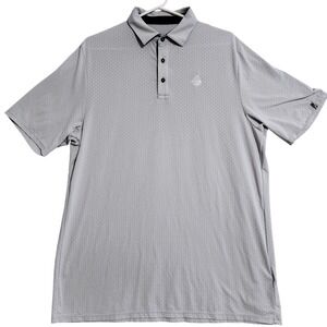 KJUS Savin Structure Polo XL Short Sleeve Gray Performance Golf Shirt‎